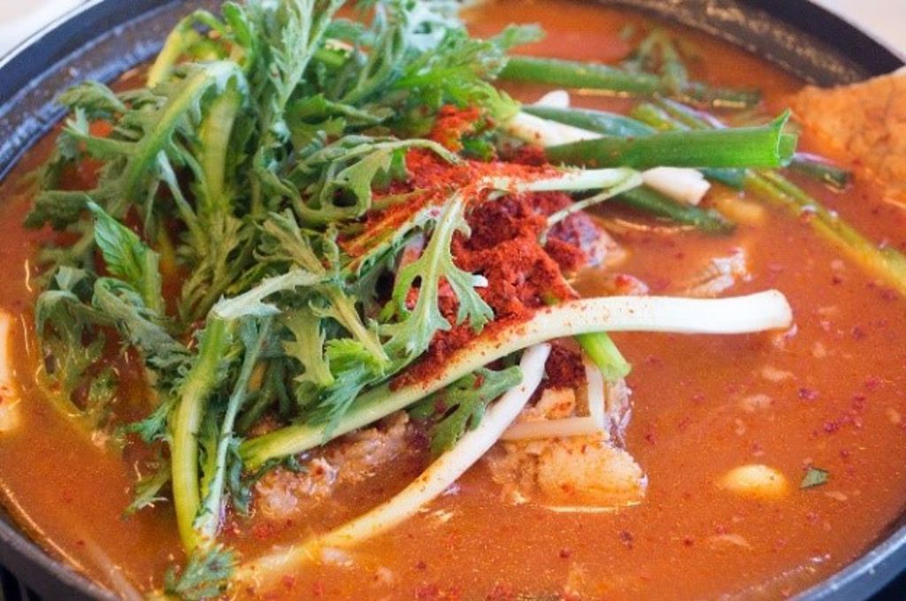 Korean Spicy Fish Stew With Minari